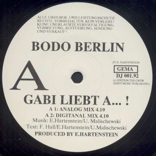 Cover Bodo Berlin - Gabi Liebt A... (12, Promo) Schallplatten Ankauf