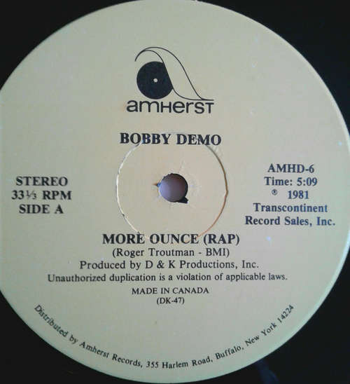 Cover Bobby Demo* - More Ounce (Rap) (12) Schallplatten Ankauf