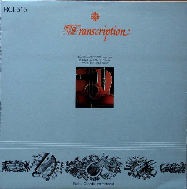 Cover Marie Laferrière, Bruno Laplante, Marc Durand (3) - Transcription (LP, Album) Schallplatten Ankauf