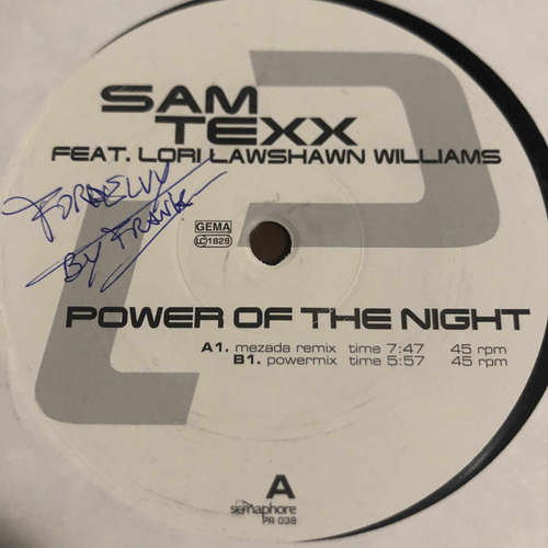 Cover Sam Texx Feat. Lori Lawshawn - Power Of The Night (12, Promo) Schallplatten Ankauf