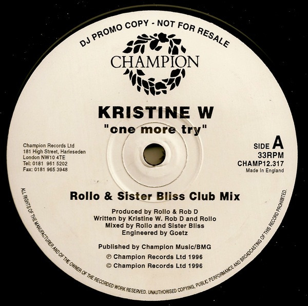 Cover Kristine W - One More Try (3x12, Promo) Schallplatten Ankauf