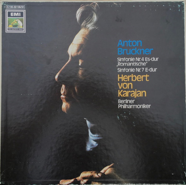 Cover Anton Bruckner, Herbert von Karajan, Berliner Philharmoniker - 4. Und 7. Sinfonie (3xLP, Album + Box) Schallplatten Ankauf