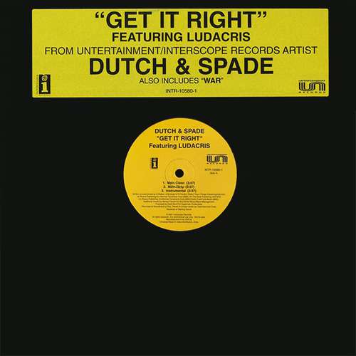 Cover Dutch & Spade Featuring Ludacris - Get It Right (12, Promo) Schallplatten Ankauf