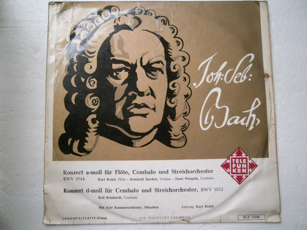 Cover Johann Sebastian Bach - Konzert a-moll für Flöte, Cembalo und Streicher BWV 1044; Konzert d-moll für Cembalo und Streicher BWV 1052 (LP, Album, Mono) Schallplatten Ankauf