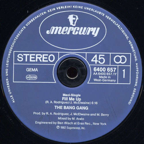 Cover The Bang Gang - Fill Me Up (12, Maxi) Schallplatten Ankauf