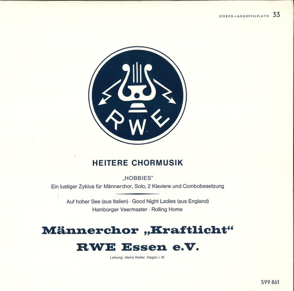 Cover Männerchor Kraftlicht RWE Essen - Heitere Chormusik (LP) Schallplatten Ankauf