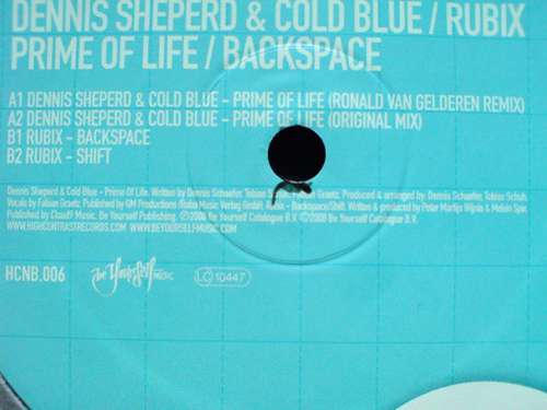 Cover Dennis Sheperd & Cold Blue / Rubix (3) - Prime Of Life / Backspace (12) Schallplatten Ankauf