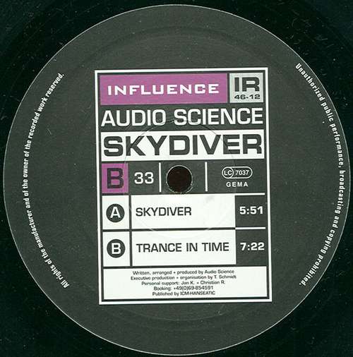 Cover Audio Science - Skydiver (10) Schallplatten Ankauf