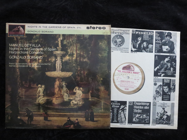 Cover Manuel De Falla, Gonzalo Soriano, Rafael Frühbeck De Burgos - Nights In The Gardens Of Spain / Harpsichord Concerto (LP, ED1) Schallplatten Ankauf