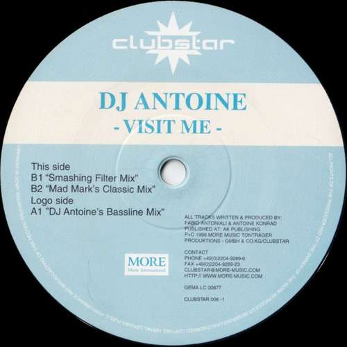 Cover DJ Antoine - Visit Me (12) Schallplatten Ankauf
