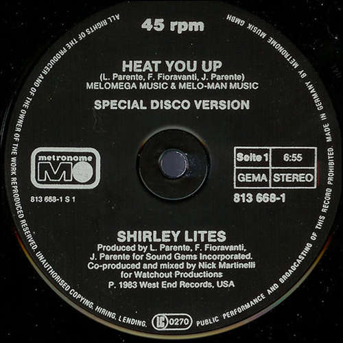 Cover Shirley Lites - Heat You Up (12) Schallplatten Ankauf