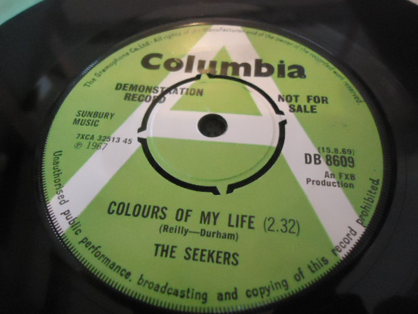 Cover The Seekers - Colours Of My Life (7, Promo) Schallplatten Ankauf