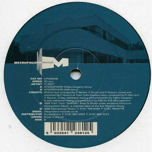 Cover Pi.Bert* - Atmosphere (12) Schallplatten Ankauf