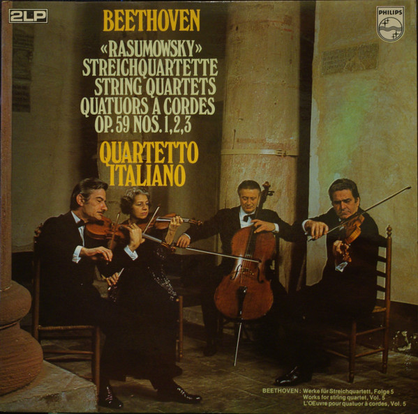Cover Beethoven* - Quartetto Italiano - Rasumowsky Streichquartette / String Quartets / Quatuors A Cordes Op. 59 Nos. 1, 2, 3 (2xLP) Schallplatten Ankauf