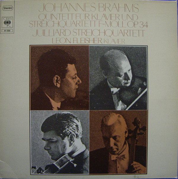 Cover Johannes Brahms - Juilliard Streichquartett* / Leon Fleisher - Quintett Für Klavier Und Streichquartett F-Moll Op. 34 (LP) Schallplatten Ankauf