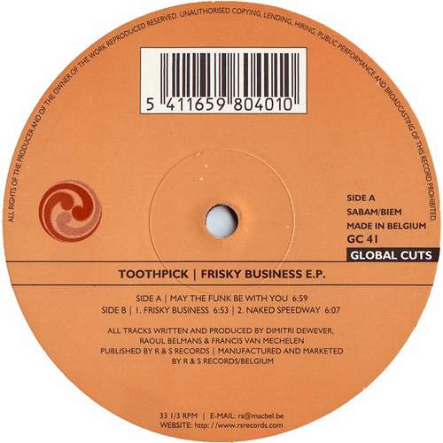 Cover Toothpick - Frisky Business E.P. (12, EP) Schallplatten Ankauf