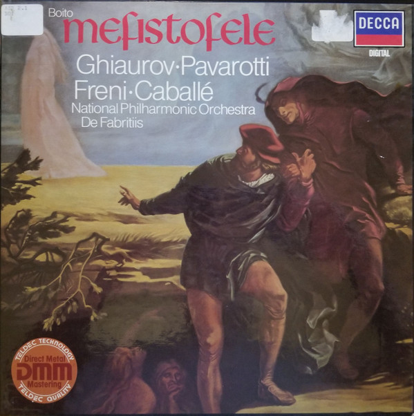 Cover Boito*, Ghiaurov*, Pavarotti*, Freni*, Caballé*, National Philharmonic Orchestra, De Fabritiis* - Mefistofele (3xLP, Dig + Box) Schallplatten Ankauf