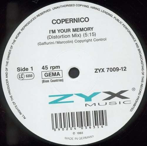 Cover Copernico - I'm Your Memory (12) Schallplatten Ankauf
