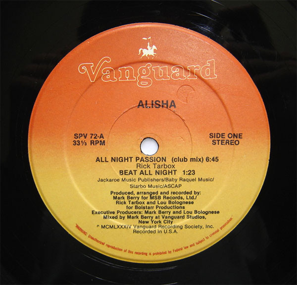Cover Alisha - All Night Passion (12, Single) Schallplatten Ankauf
