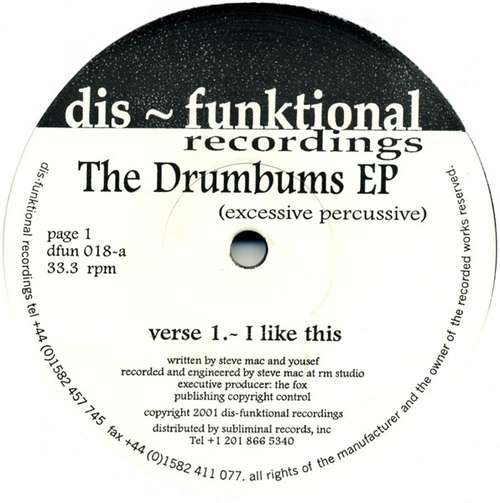 Cover Steve Mac & Yousef - The Drumbums EP (12, EP) Schallplatten Ankauf