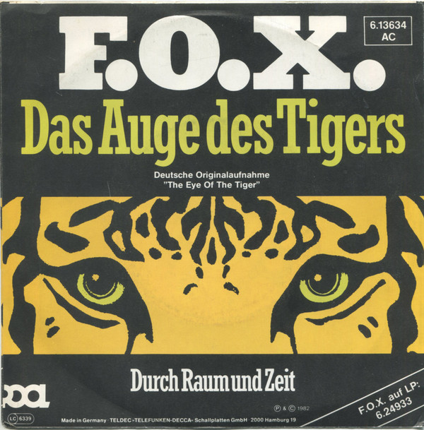 Cover F.O.X. (2) - Das Auge Des Tigers (7, Single) Schallplatten Ankauf