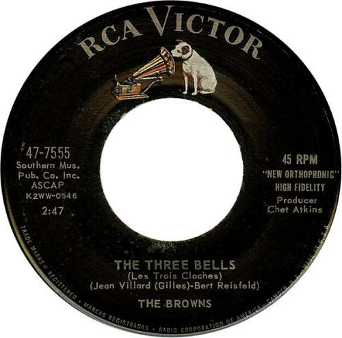 Cover Browns, The (3) - The Three Bells / Heaven Fell Last Night (7, Single) Schallplatten Ankauf