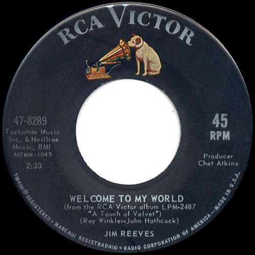 Cover Jim Reeves - Welcome To My World / Good Morning Self (7, Single, Roc) Schallplatten Ankauf