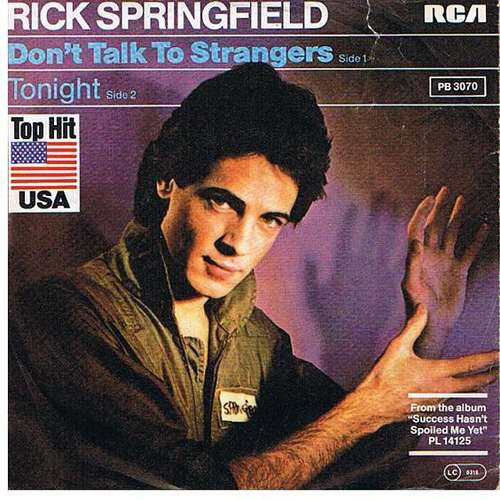 Cover Rick Springfield - Don't Talk To Strangers (7, Single) Schallplatten Ankauf