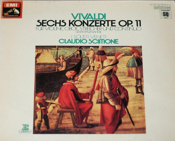 Bild Antonio Vivaldi - SECHS KONZERTE OP.11, FUR VIOLINE, OBOE, STREICHER UND CONTINUO GESAMTAUFNAHME, I SOLISTI VENETI, CLAUDIO SCIMONE (2xLP, Quad) Schallplatten Ankauf