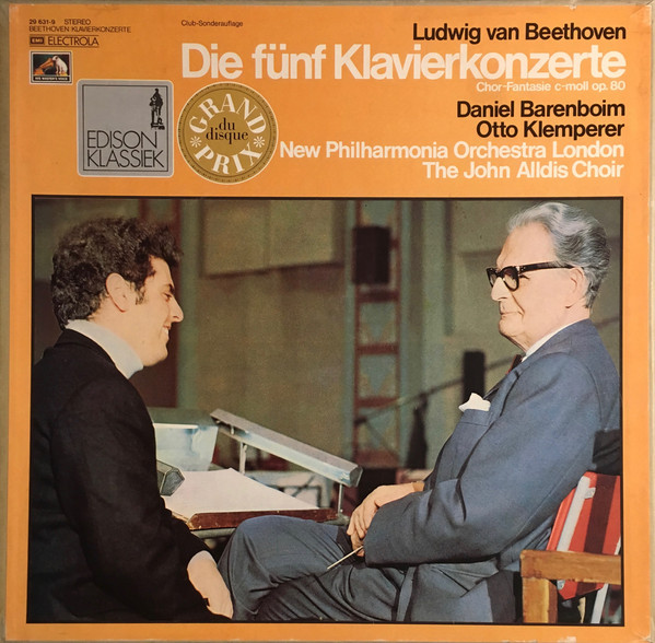 Cover Beethoven* - Daniel Barenboim - Otto Klemperer - Die Fünf Klavierkonzerte / Chorfantasie C-moll Op. 80 (4xLP, Club + Box, Club) Schallplatten Ankauf