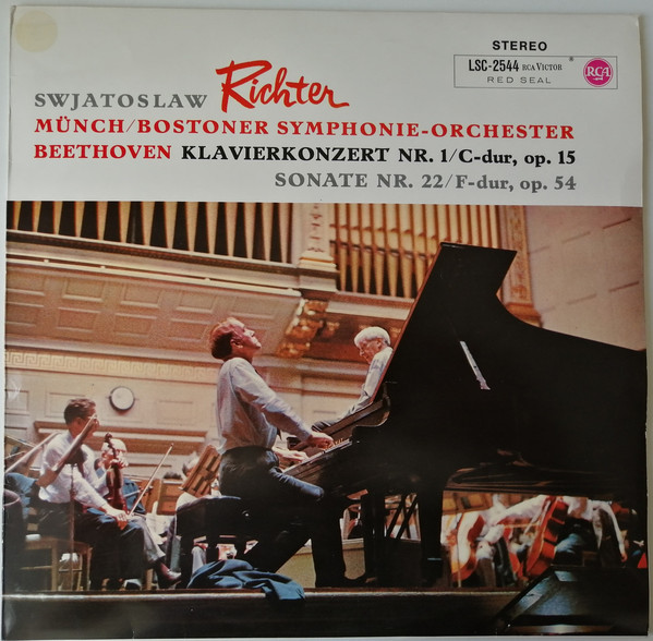 Cover Swjatoslaw Richter*, Münch* / Bostoner Symphonie Orchester*, Beethoven* - Klavierkonzert Nr. 1 / C-dur, Op. 15 - Sonate Nr. 22 / F-dur, Op. 54 (LP, Album) Schallplatten Ankauf