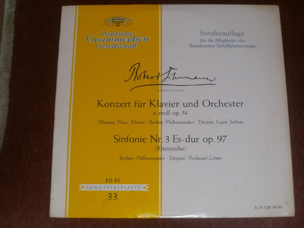 Cover Robert Schumann - Konzert Für Klavier Und Orchester / Sinfonie Nr. 3 Es-dur Op. 97 (LP, Album, Comp, Mono, Club) Schallplatten Ankauf