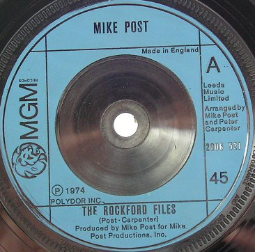 Cover Mike Post - The Rockford Files (7, Single, Blu) Schallplatten Ankauf