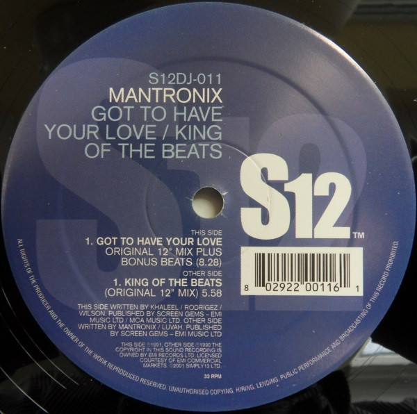 Cover Mantronix - Got To Have Your Love / King Of The Beats (12) Schallplatten Ankauf