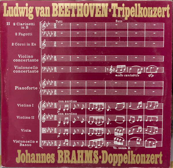 Cover Ludwig van Beethoven / Johannes Brahms - Tripelkonzert / Doppelkonzert (2xLP, Album, Comp) Schallplatten Ankauf