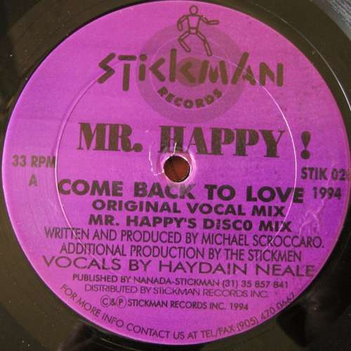 Cover Mr. Happy - Come Back To Love (12) Schallplatten Ankauf