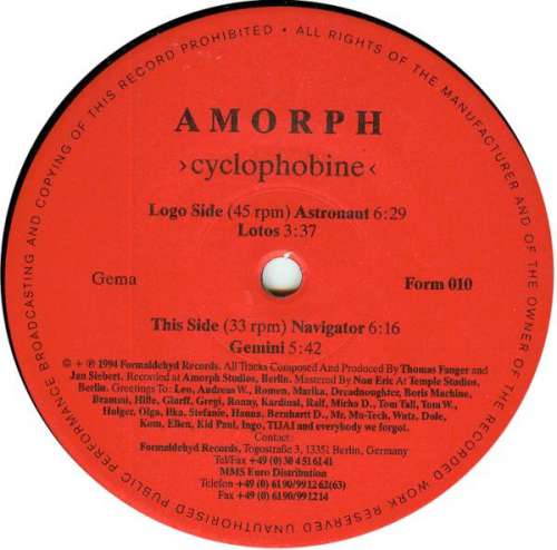 Cover Amorph - Cyclophobine (12) Schallplatten Ankauf