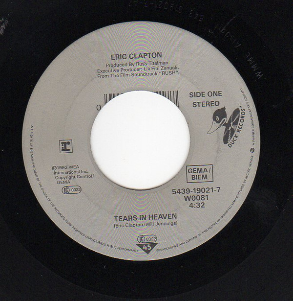 Cover Eric Clapton - Tears In Heaven (7, Single, sil) Schallplatten Ankauf
