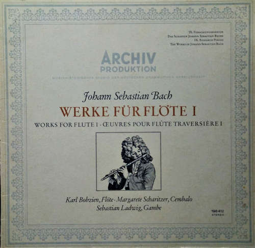 Cover Johann Sebastian Bach, Karl Bobzien • Margarete Scharitzer, Sebastian Ladwig - Werke Für Flöte I (LP) Schallplatten Ankauf