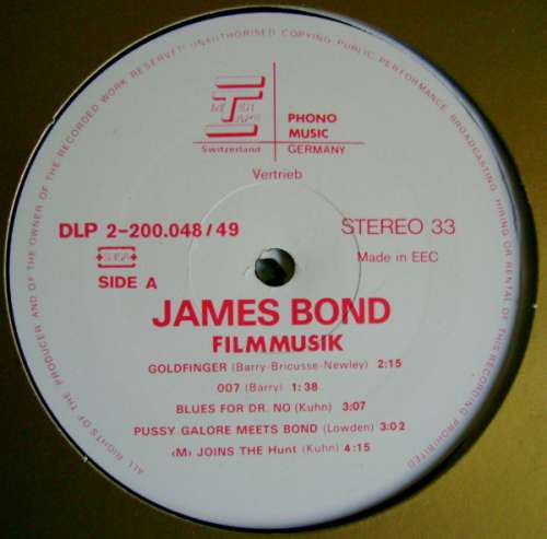 Cover Unknown Artist - James Bond Filmmusik (2xLP) Schallplatten Ankauf