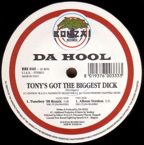 Cover Da Hool - Tony's Got The Biggest Dick (12) Schallplatten Ankauf