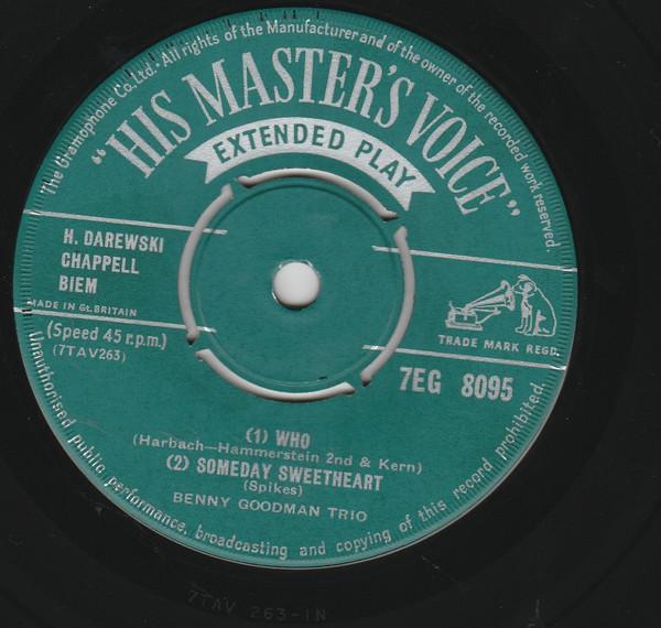 Cover Benny Goodman Trio - Benny Goodman Trio (7, EP) Schallplatten Ankauf