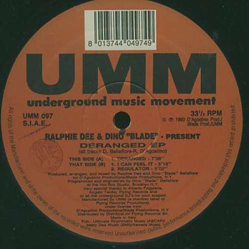 Cover Ralphie Dee & Dino Blade - Deranged EP (12) Schallplatten Ankauf
