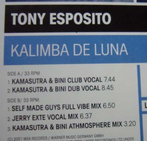 Cover Tony Esposito - Kalimba De Luna (12) Schallplatten Ankauf