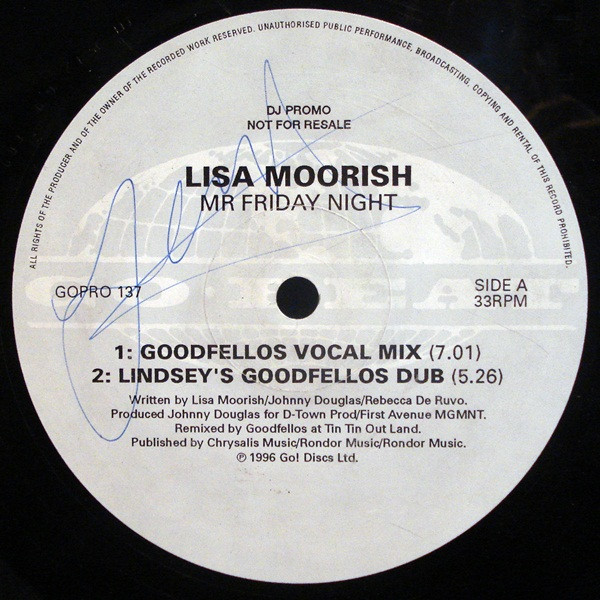 Cover Lisa Moorish - Mr Friday Night (2x12, Promo) Schallplatten Ankauf