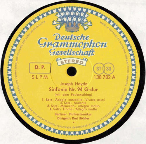 Bild Karl Richter, Berliner Philharmoniker, Haydn* - Sinfonien 94 (Paukenschlag) Und 101 (Uhr) (LP, Album) Schallplatten Ankauf