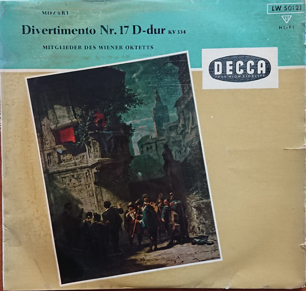 Cover Mozart*, Mitglieder Des Wiener Oktetts - Divertimento Nr.17 D-dur KV 334 (LP, Mono) Schallplatten Ankauf