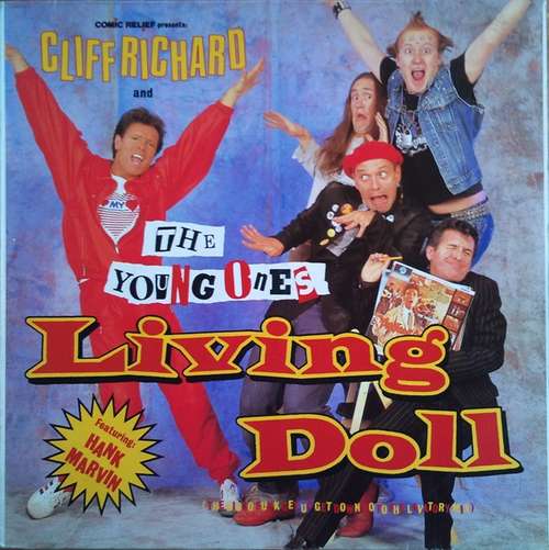 Cover Comic Relief Presents: Cliff Richard And The Young Ones Featuring: Hank Marvin - Living Doll (12, Maxi) Schallplatten Ankauf