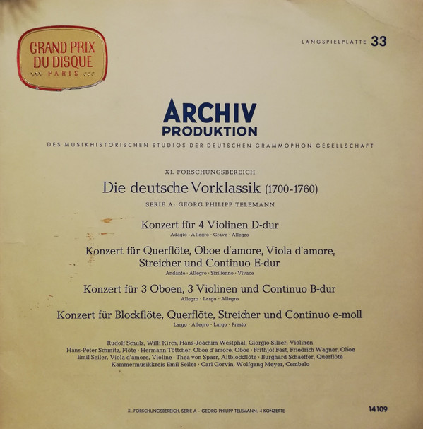 Bild Georg Philipp Telemann - 4 Konzerte (LP, Album) Schallplatten Ankauf