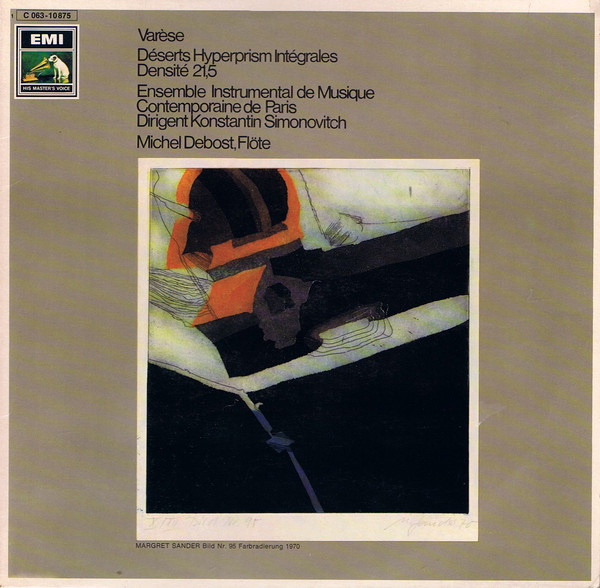 Cover Varèse* - Ensemble Instrumental de Musique Contemporaine De Paris*, Konstantin Simonovitch, Michel Debost - Déserts / Hyperprism / Intégrales / Densité 21,5 (LP) Schallplatten Ankauf